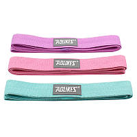 Набор резинок эспандеров для фитнеса AOLIKES RB-3607 3шт Green Pink Violet