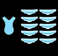 Набор валиков бигуди для ламинирования и биозавивки ресниц с апликатором Lift Pads размер S, M, M1, M2, L Голубой