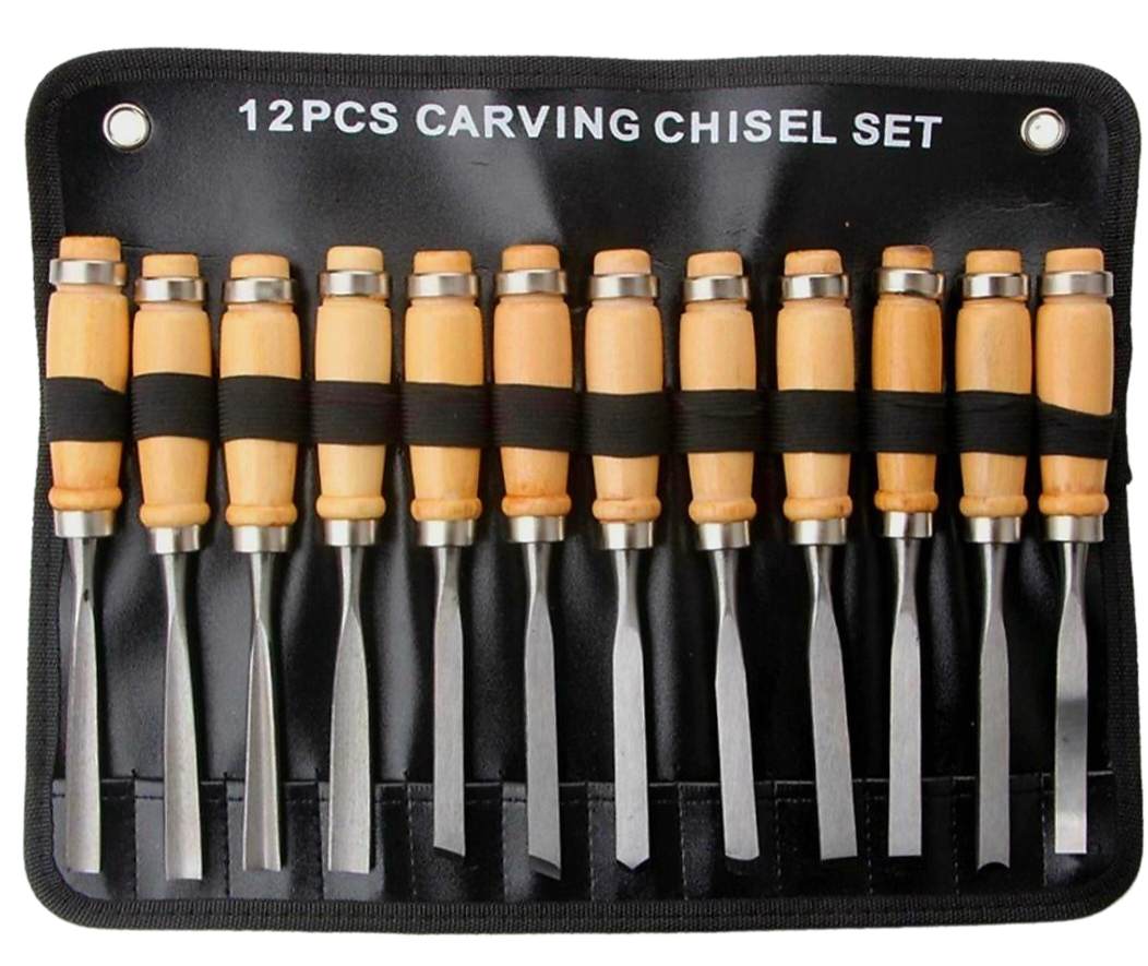 Набір різців по дереву 12 шт в чохлі, фото 1