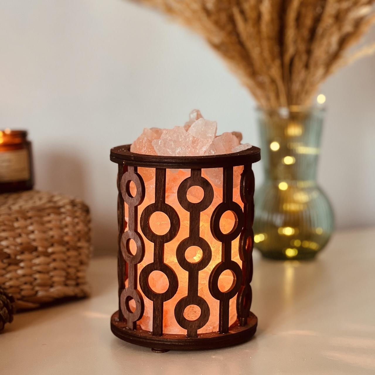 Соляна лампа з гімалайської солі “Корзина з кульками” 1,7кг, фото 1