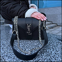 Каркасная женская сумка трендовая роскошная yves saint laurent черная, стильные женские сумки через плечо QAX