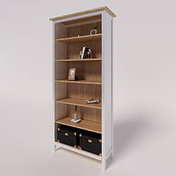 Стелаж "Хамес" з натурального дерева Клен, полиці і верх з дерева Ясен