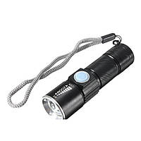 BL501 CREE (612) Фонарик тактический светодиодный аккумуляторный с USB входом для зарядки