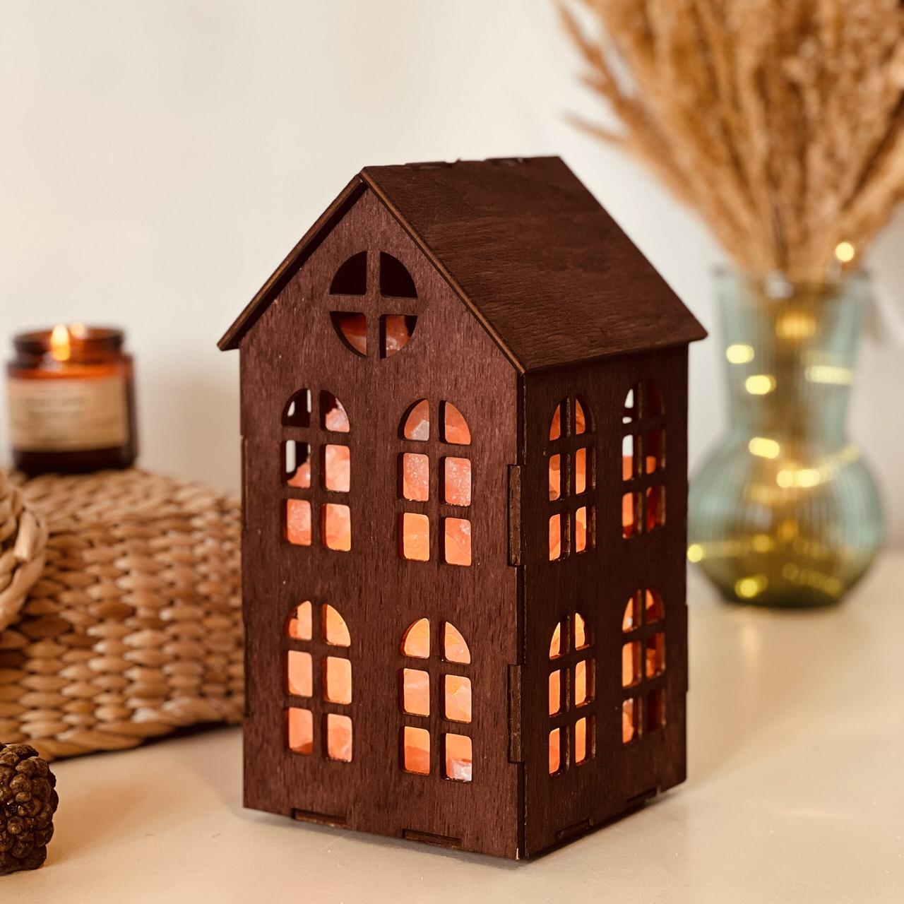 Соляна лампа з гімалайської солі “Корзина “Корзина “Будинок” 4кг, фото 1