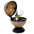 Настільний компактний глобус-бар "Стародавня карта" дерев'яний зі сферою Ø330 мм, фото 7