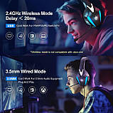 Бездротові навушники Kotion Each Q5s 2.4G з підтримкою віртуального об'ємного звуку 7.1 (Чорно-синій), фото 6