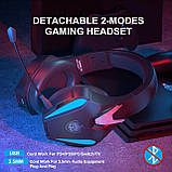 Бездротові навушники Kotion Each Q5s 2.4G з підтримкою віртуального об'ємного звуку 7.1 (Чорно-синій), фото 7