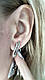 Срібні сережки з доріжкою з каменців, фото 3