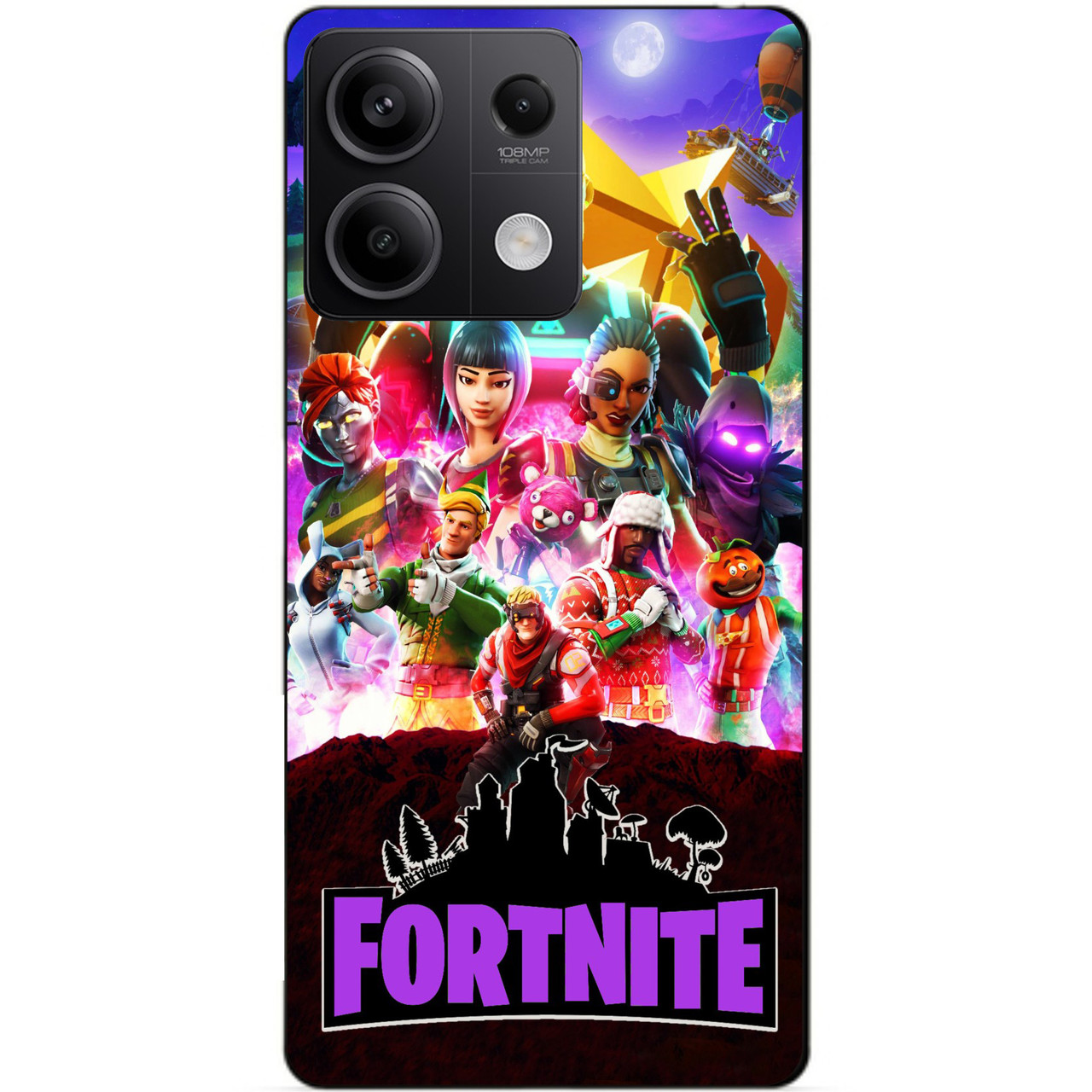 Силіконовий чохол бампер для Xiaomi Redmi Note 13 4G з малюнком Fortnite Фортнайт