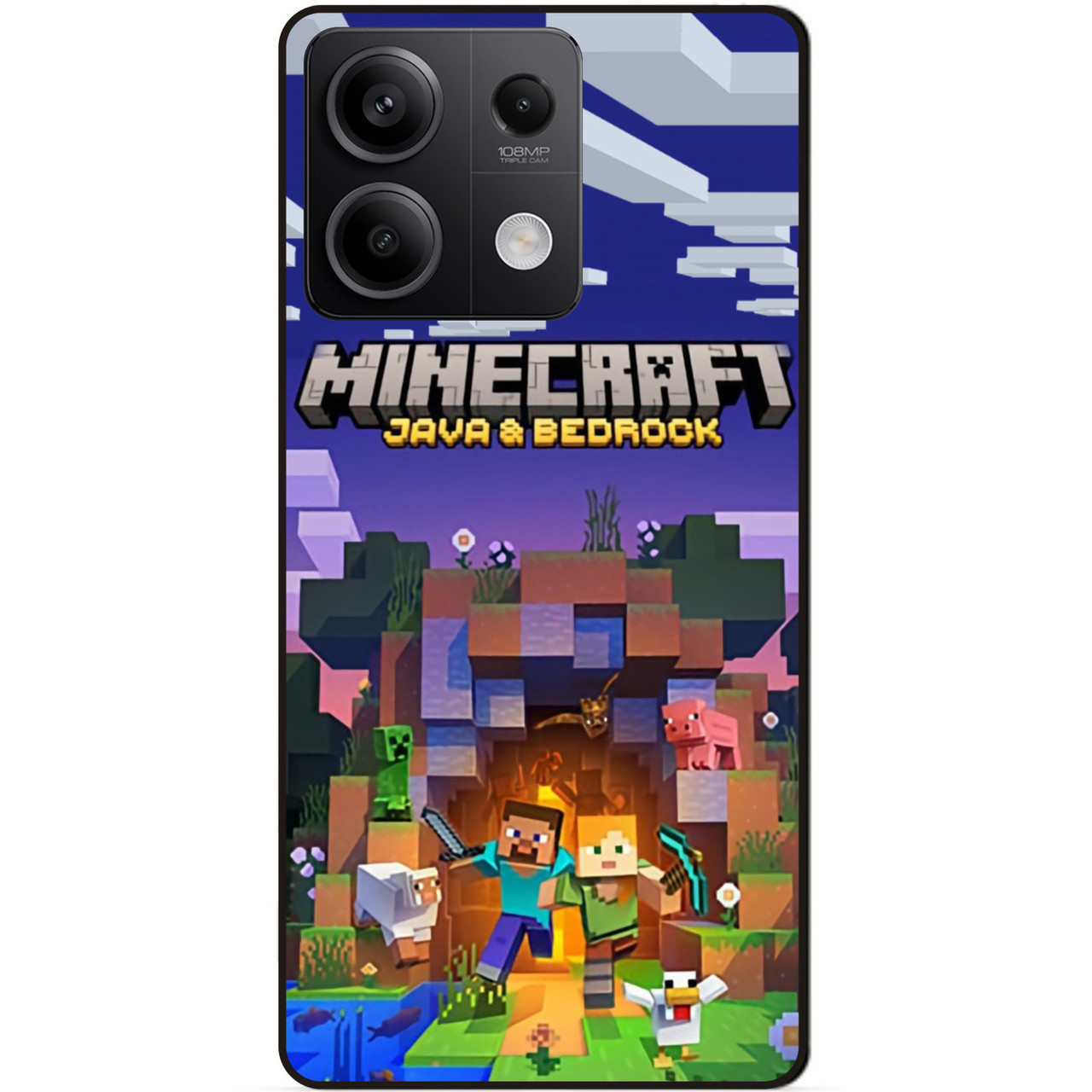 Силіконовий чохол бампер для Xiaomi Redmi Note 13 4G з картинкою Майнкрафт Minecraft