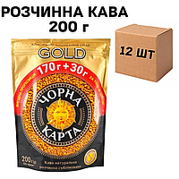 Ящик растворимого кофе Черная Карта GOLD 200 гр. (в ящике 12 шт.)