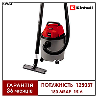 Пылесос строительный вакуумный 1250 Вт Einhell TC-VC 1815 180 мБар Бак 15 л Шланг 1.5 м