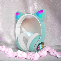 Детские аудио наушники CAT STN-28 зеленые, Беспроводные наушники cat ear, Наушники для TZ-426 детей