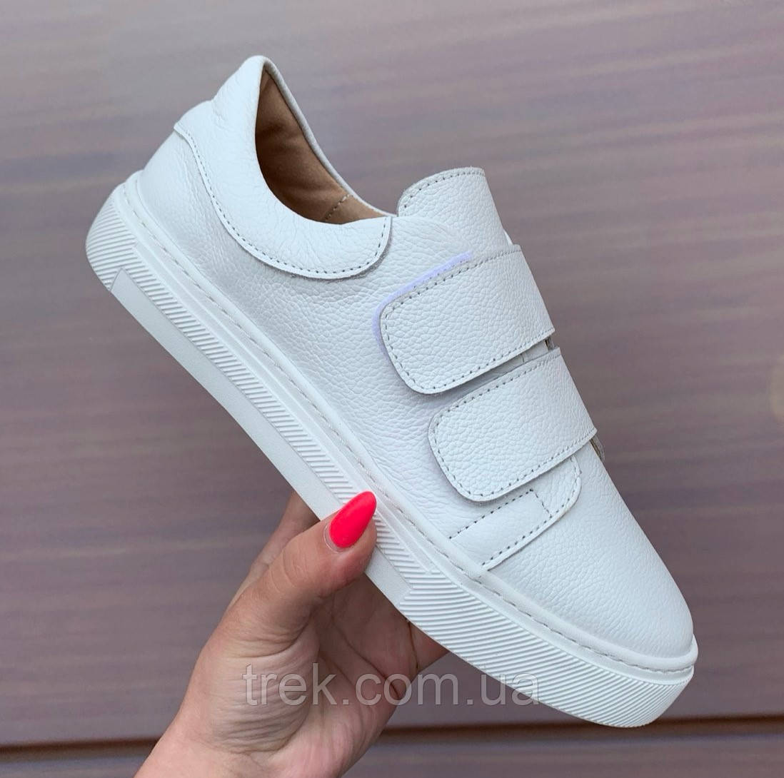Кросівки шкіряні білі лип. /22977/ 38р, фото 1