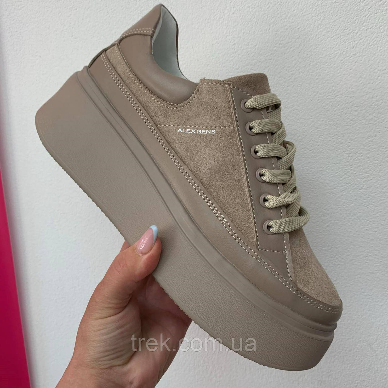 Кросівки жіночі замшеві бежеві /23049/ 38р, фото 1
