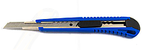 Канцелярский нож 18 мм, пластиковый корпус, синий
