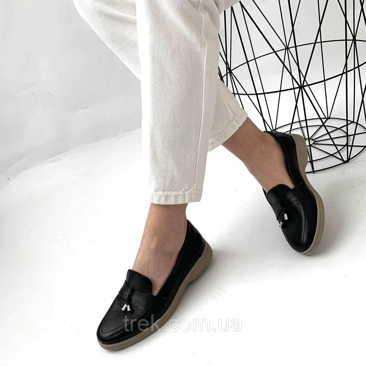Туфлі жіночі шкіряні чорні /22846/ 40р, фото 1