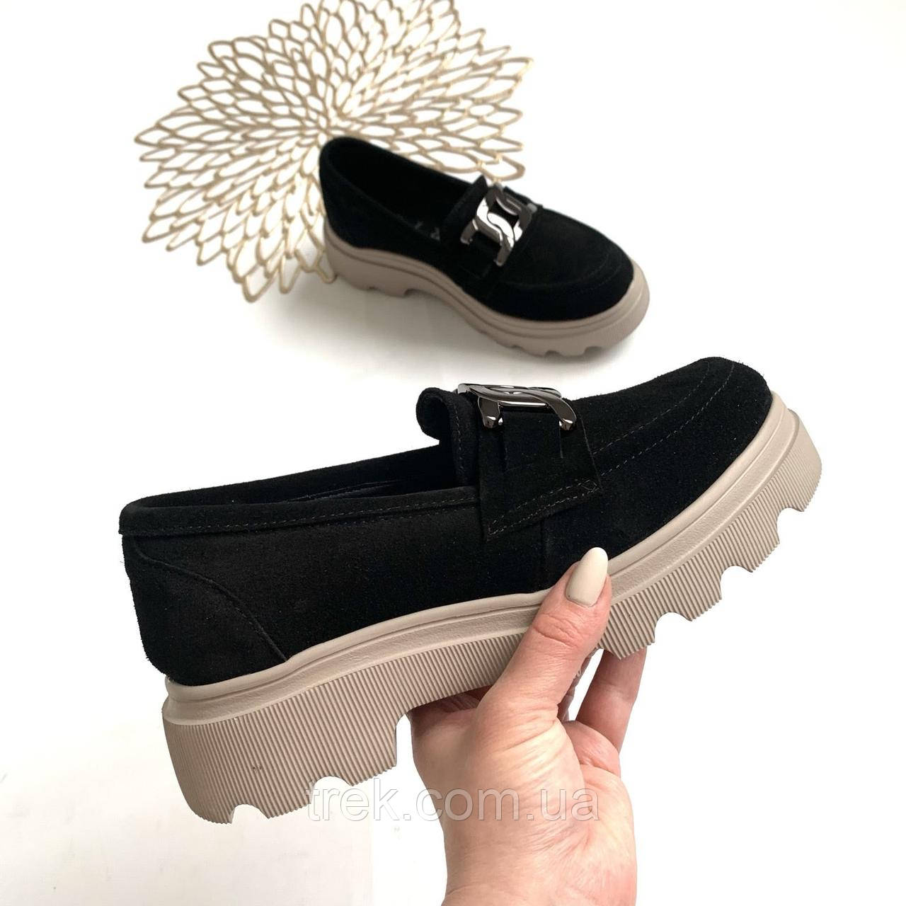 Туфлі жіночі замшеві чорні БП /22873/ 40р, фото 1