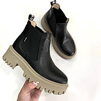 Черевики шкіряні демі чорні ВП /22740/ 36р