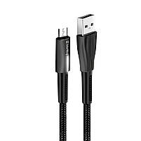 Кабель ColorWay USB - MicroUSB (zinc alloy + led) 2.4А 1м чорний (CW-CBUM035-BK), фото 4