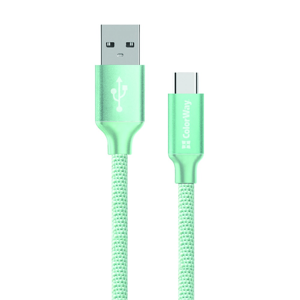 Кабель ColorWay USB – Type-C 2.1А 1м мятний (CW-CBUC003-MT)