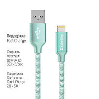 Кабель ColorWay USB - Apple Lightning 2.4А 2м мятний (CW-CBUL007-MT), фото 4
