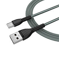 Кабель ColorWay USB - Type-C (braided cloth) 3А 1м сірий (CW-CBUC041-GR), фото 6