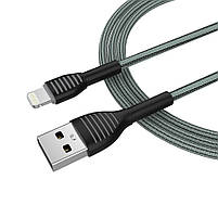 Кабель ColorWay USB - Apple Lightning (braided cloth) 3А 1м сірий (CW-CBUL041-GR), фото 4