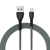 Кабель ColorWay USB - Apple Lightning (braided cloth) 3А 1м сірий (CW-CBUL041-GR), фото 7