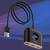 Разветвитель Хаб переходник Baseus HUB adapter USB to 1хUSB 3.0 3хUSB2.0 1х Micro USB для ноутбука компьютера