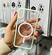 Силіконовий чохол Crystal Clear Drop Resistance with MagSafe для iPhone Xr Зелений, фото 2