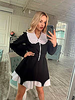Женское стильное мини платье со съемным воротником Db310