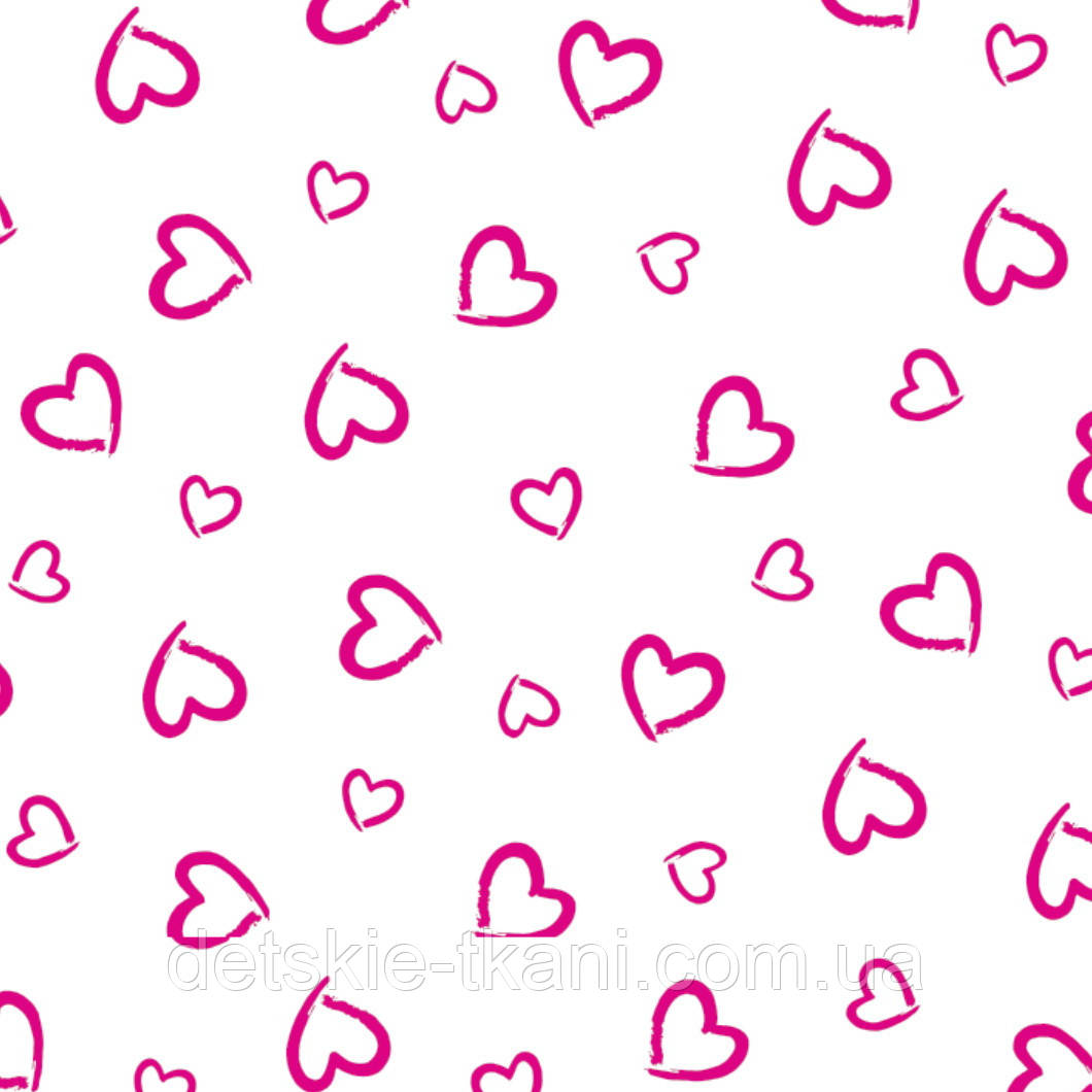 Х/б тканина польська бязь з сердечками (рулонами)., фото 1