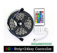 Светодиодная лента SMD 3528 RGB 5м + пульт + блок i