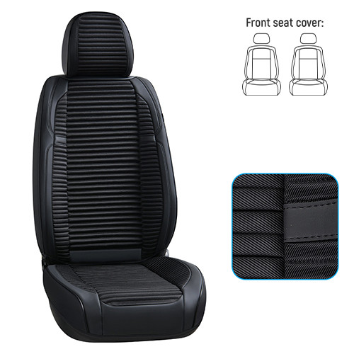 Набір чохлів V-2003 Bk 2 пер+2 підг екошкіра чорні (V-2003 Bk Front), фото 1