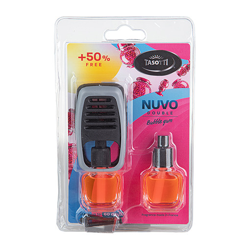 Ароматизатор на дефлектор "Nuvo" Double Blister Bubble Gum 8ml (пач. 12 шт) с запаской (102812)