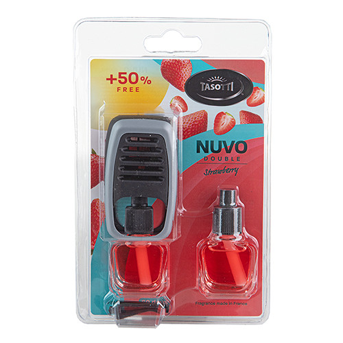 Ароматизатор на дефлектор "Nuvo" Double Blister Strawberry 8ml (пач. 12 шт) с запаской (102815)