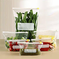Багаторазові вакуумні пакети 15 шт LY-436 для зберігання їжі із застібкою комплект для пакування продуктів