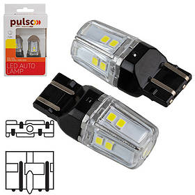 Лампа PULSO/габаритна/LED 7443/W3x16q/12SMD-2835/2контакту/9-36v/550/100lm/WHITE (LP-66443W)