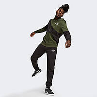 Костюм спортивний чоловічий Puma Power Cat Sweat Suit 675972 31 (чорний з зеленим, бавовна, фліс, бренд пума)