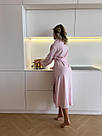 Халат велюровий жіночий довгий НАТУРАЛЬНА БАВОВНА РОЖЕВИЙ ЗЕФІР COSY V010, фото 2
