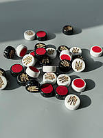 Фішки для гри нарди з каменю 27×12мм з гравіруванням тризуб, фото 3