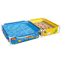Каркасный квадратный детский бассейн с песочницей бассейн Bestway 561CF для игр 213 x 122 x 30,5 см на 365 л