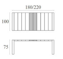 Стіл 774 Vegas Table Medium Dark Grey 100*180/220, фото 5