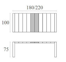 Стіл 774 Vegas Table Medium White 100*180/220, фото 4