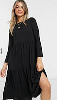 Женское черное миди платье Asos design, размер 48-50