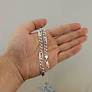 Срібний чоловічий браслет. Бісмарк зі вставкою. Чорнене срібло 925.19 см, фото 3