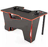 Геймерський стіл 140 см Madxracer Comfort GT14 червоний + чорний, фото 5