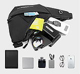 Сумка чоловіча через плече Yafe водонепроникна синя, фото 3