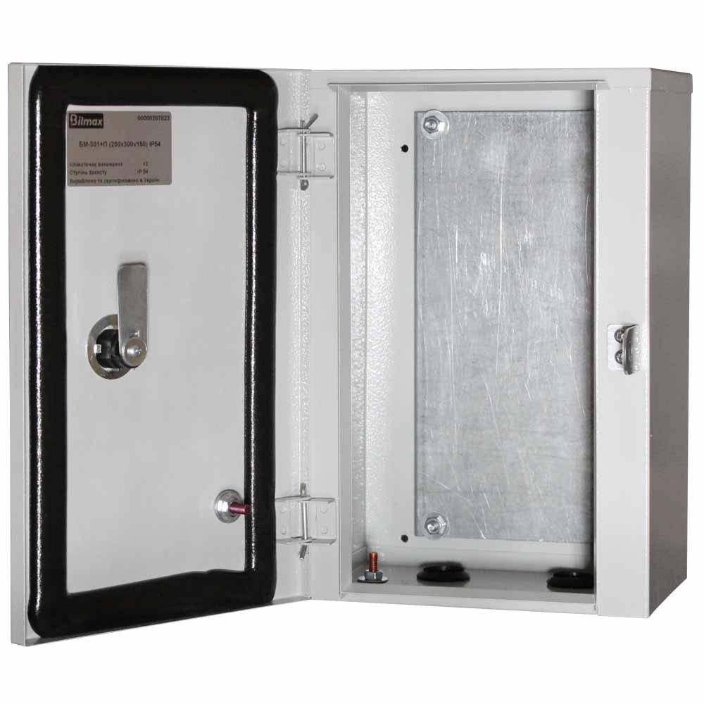 Бокс монтажний Bilmax БМ-46+П 300*400*250 IP54 навісний з монтажною панеллю (металева шафа)